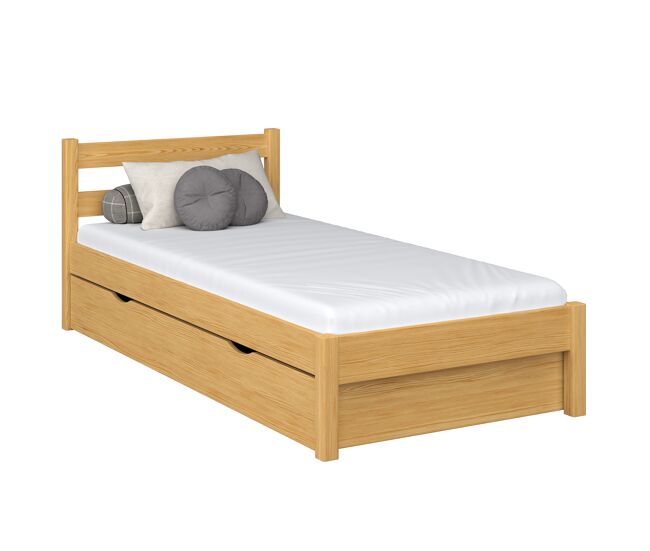 Cama individual de madeira com gaveta n01 pinho natural