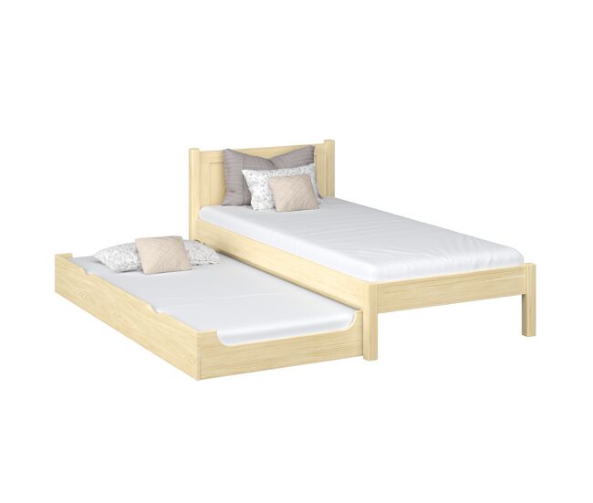 Cama individual com gaveta para colchão n02 pinho incolor