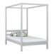 Cama individual de madeira com dossel N01 120x200 Cama individual de madeira com dossel N01 120x200 Branco/Cinza