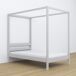 Cama individual de madeira com dossel N01 120x200 Cama individual de madeira com dossel N01 120x200 Branco/Cinza