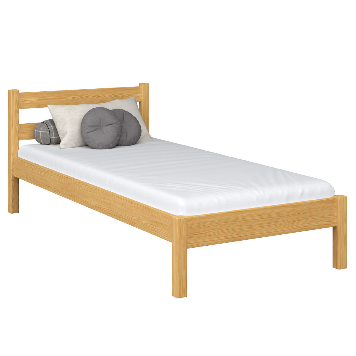 Cama individual de madeira n01 pinho natural
