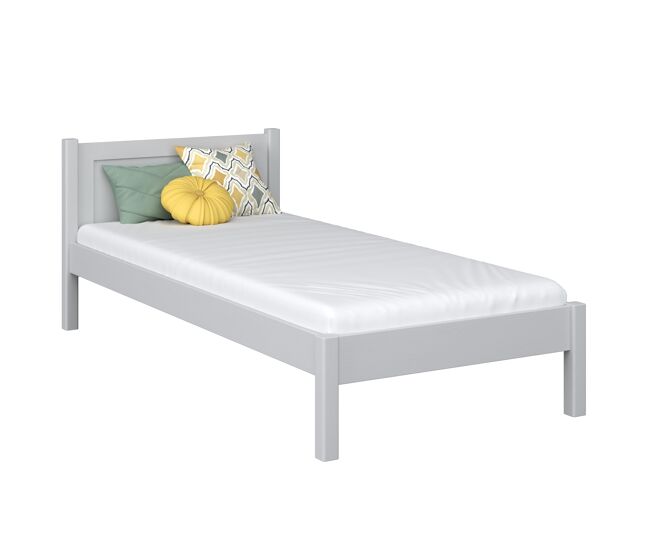 Cama individual de madeira n02 cinza