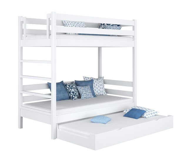 Beliche de madeira com gaveta para colchão n03 branco