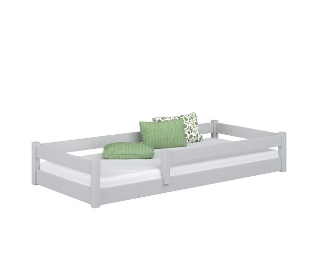 Cama baixa de madeira n02 cinza