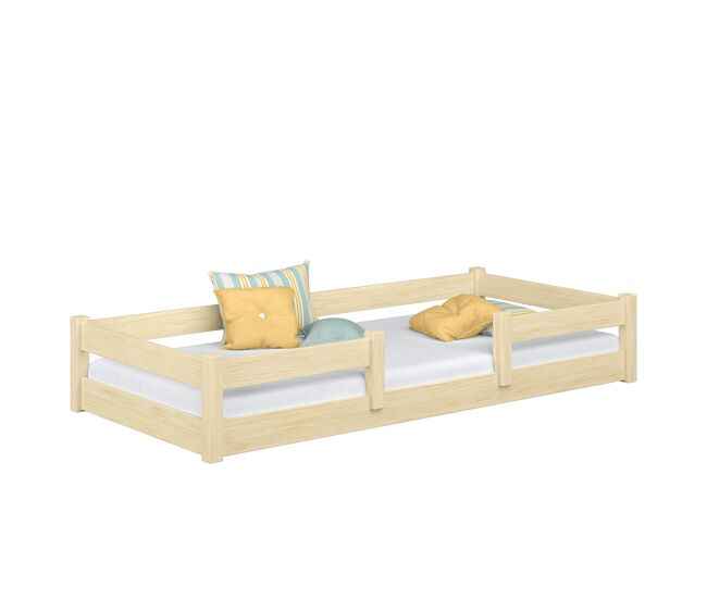Cama baixa de madeira n01 pinho incolor