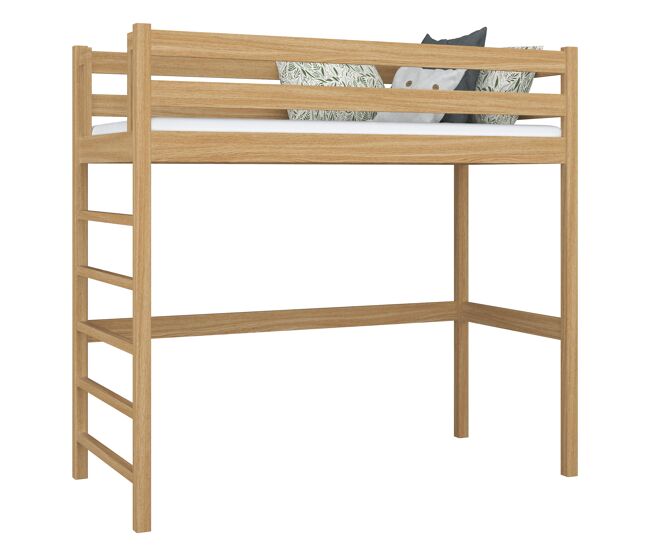 Cama mezzanine de carvalho n01 carvalho natural