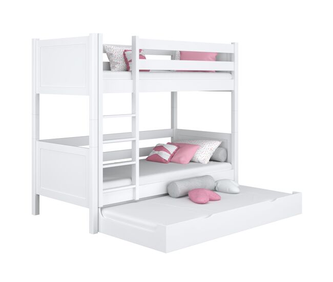 Beliche de madeira com gaveta para colchão n02 branco