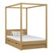 Cama individual de carvalho com dossel e gaveta N02 120x200 Cama individual de carvalho com dossel e gaveta N02 120x200 Carvalho