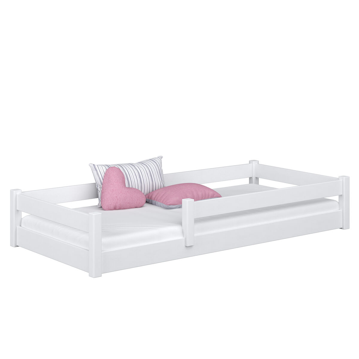 Cama baixa de madeira n02 branco