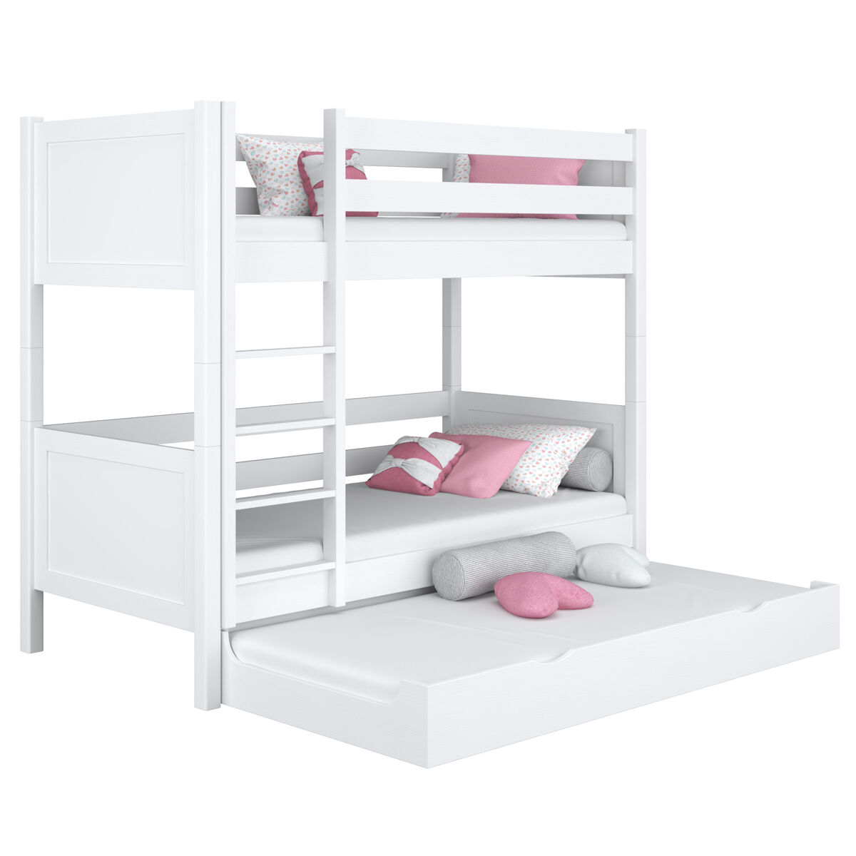 Beliche de madeira com gaveta para colchão n02 branco
