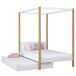 Cama individual de madeira com dossel e gaveta para colchão extra N02 120x200 Cama individual de madeira com dossel e gaveta para colchão extra N02 120x200 Madeira