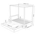 Cama individual de madeira com dossel e gaveta para colchão extra N02 120x200 Cama individual de madeira com dossel e gaveta para colchão extra N02 120x200 Madeira