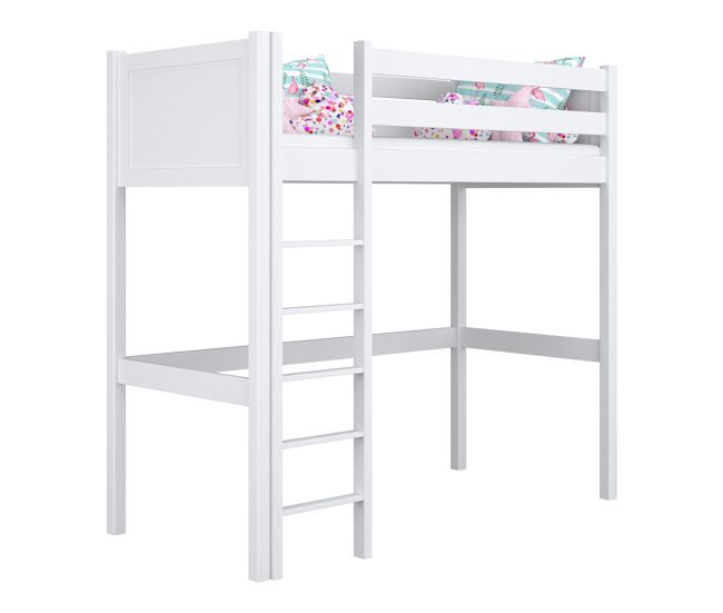Cama alta de madeira n06 blanc