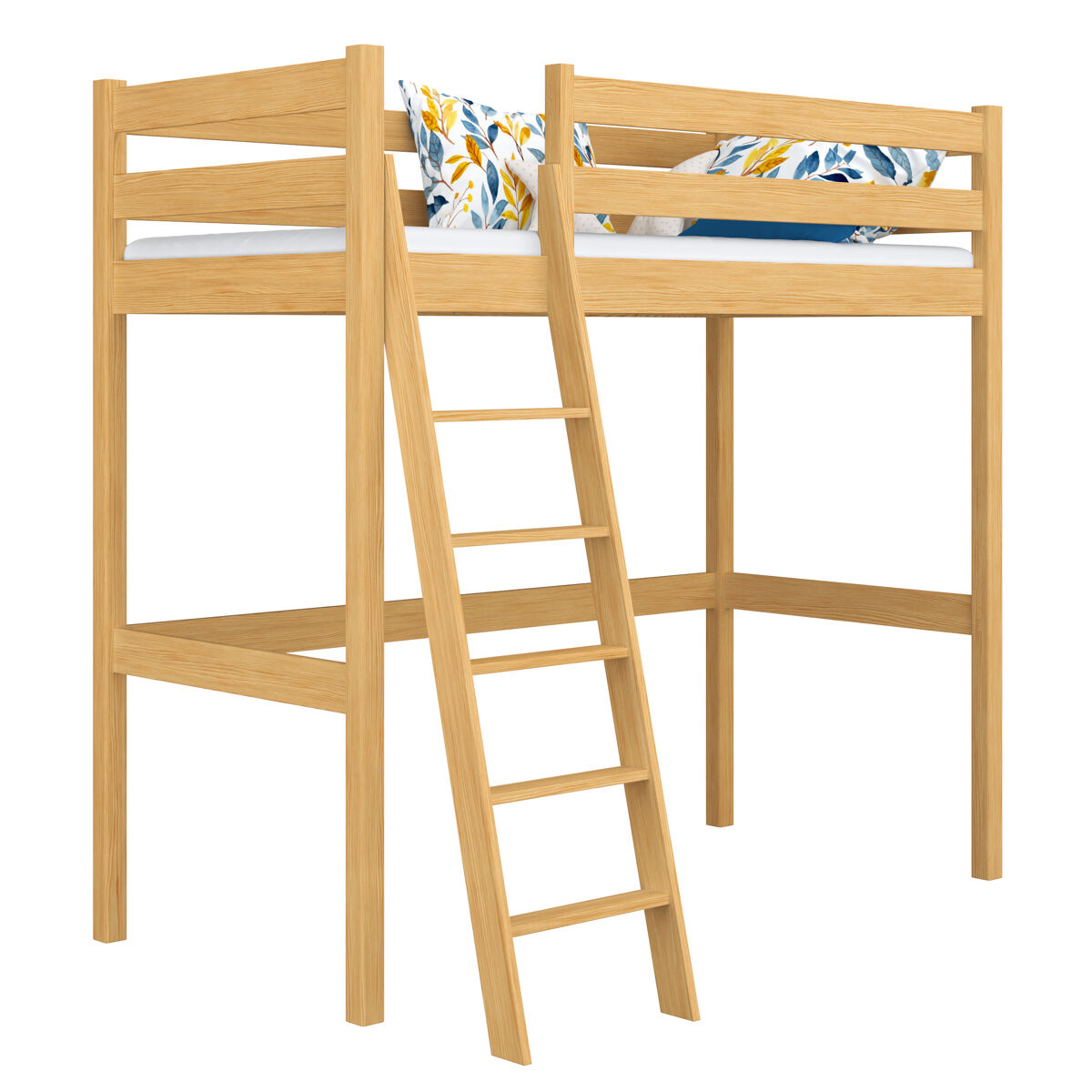 Cama alta de madeira N03 80x190