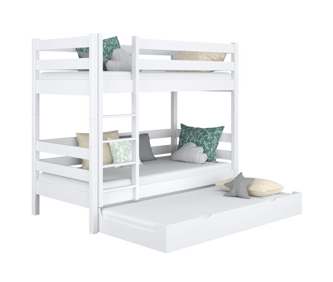 Beliche de madeira com gaveta para colchão n01 branco