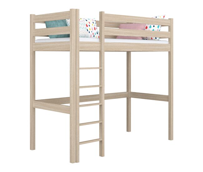 Cama mezzanine de carvalho n05 carvalho branqueado