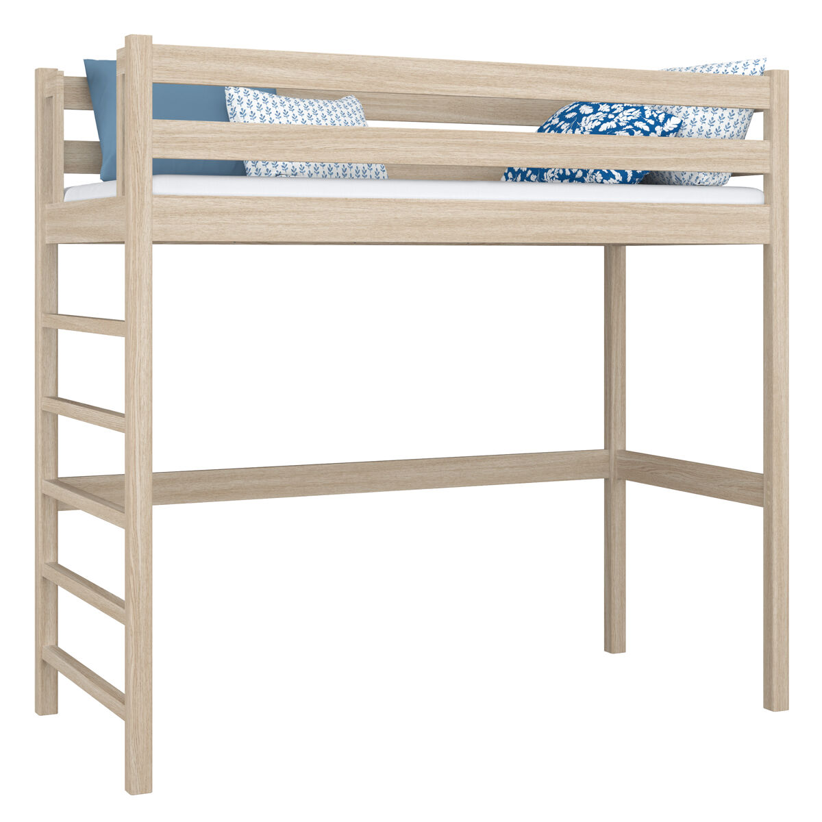 Cama mezzanine de carvalho n01 carvalho branqueado