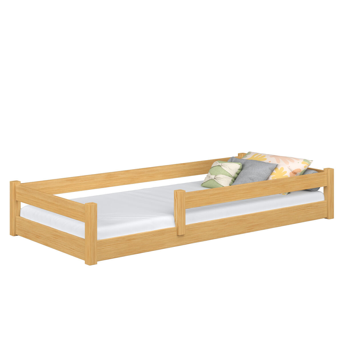 Cama baixa de madeira n02 pinho natural