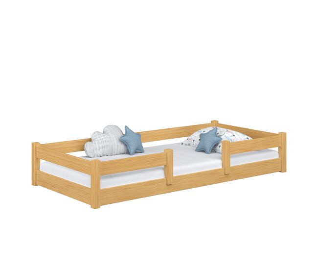 Cama baixa de madeira n01 pinho natural
