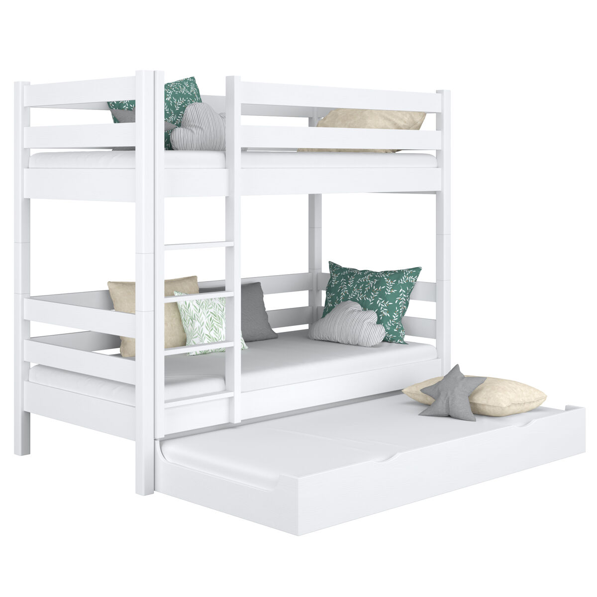 Beliche de madeira com gaveta para colchão n01 branco