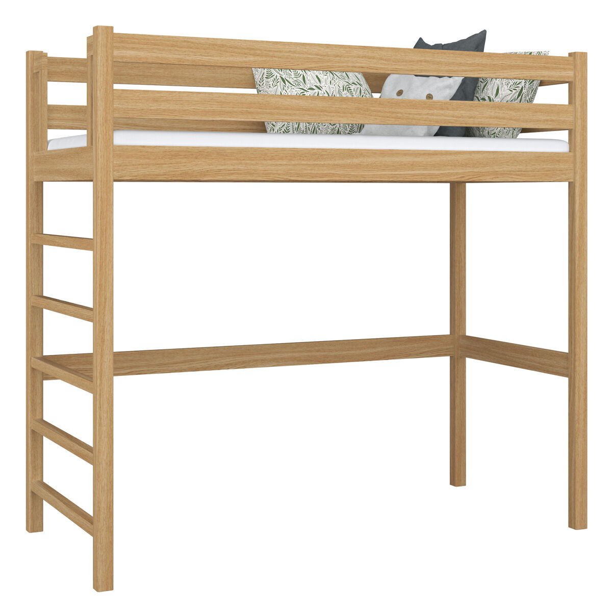Cama mezzanine de carvalho n01 carvalho natural