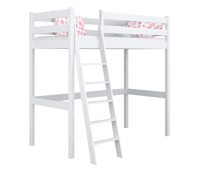 Cama alta de madeira n03 blanc