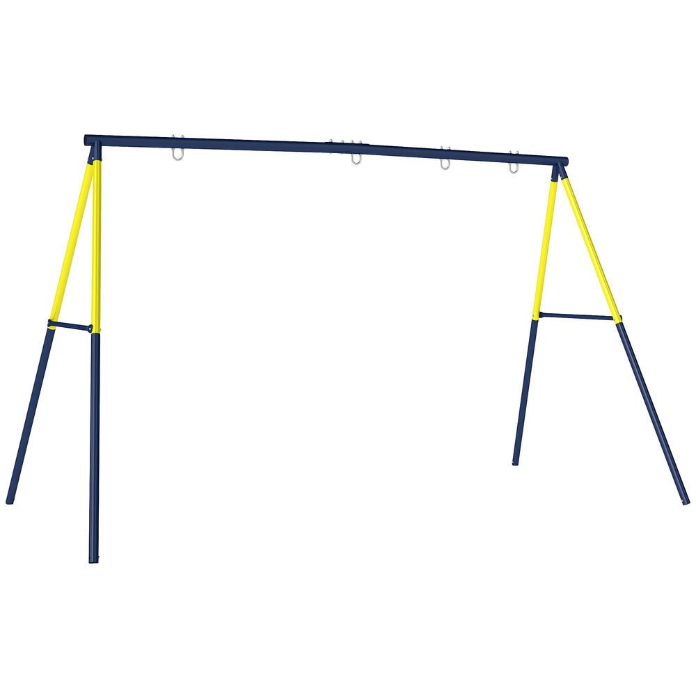 Aiyaplay estrutura de baloiço infantil estrutura metálica para 2 baloiços resistente até 150 kg para assento ninho e escada de trepar para jardim varanda 260x160x178 cm bleu