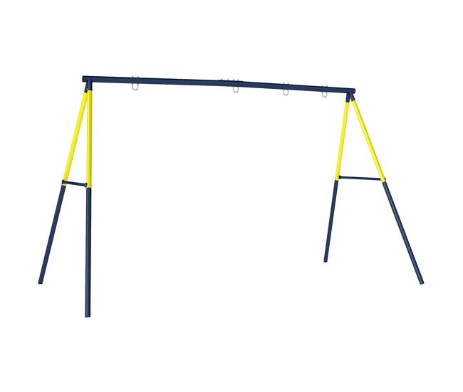 Aiyaplay estrutura de baloiço infantil estrutura metálica para 2 baloiços resistente até 150 kg para assento ninho e escada de trepar para jardim varanda 260x160x178 cm bleu