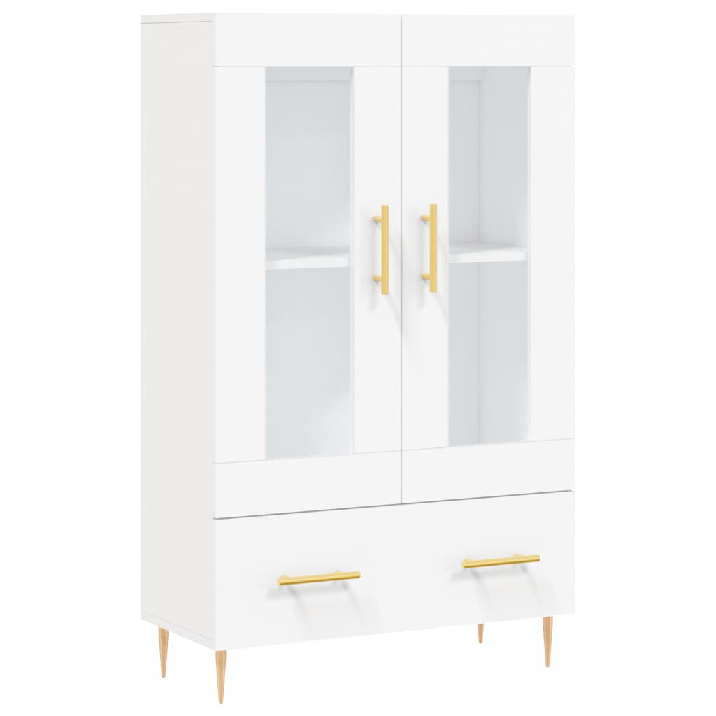 Armário alto - bufete - móvel de apoio 69,5x31x115 cm derivados de madeira branco pt1222