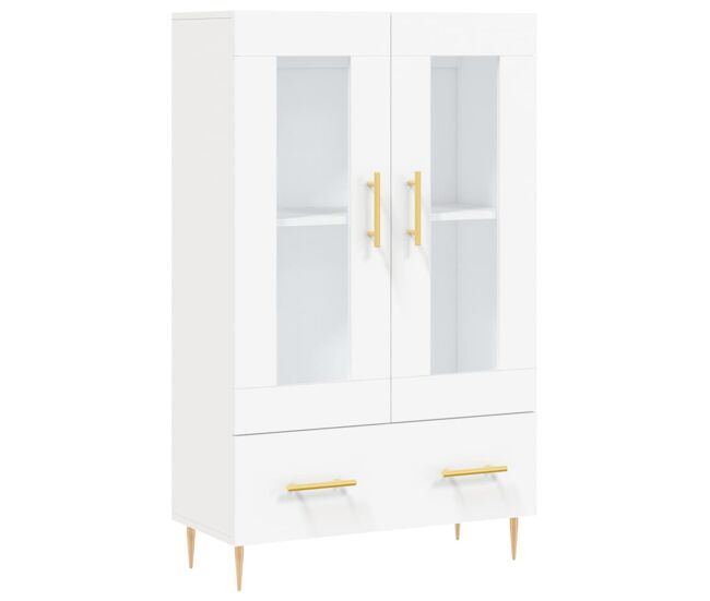 Armário alto - bufete - móvel de apoio 69,5x31x115 cm derivados de madeira branco pt1222