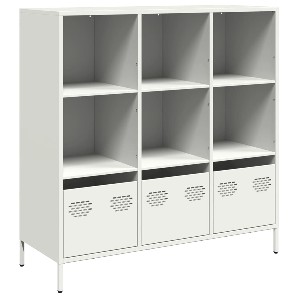 Aparador - bufete - móvei de apoio alto 101,5x39x103,5 cm aço branco pt2206