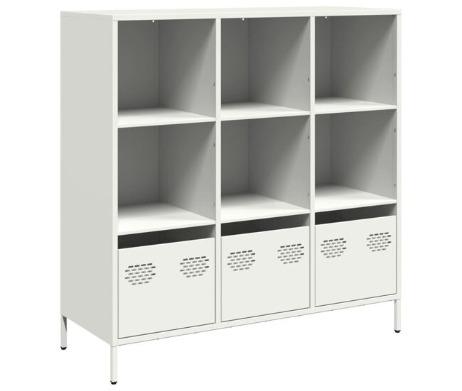 Aparador - bufete - móvei de apoio alto 101,5x39x103,5 cm aço branco pt2206