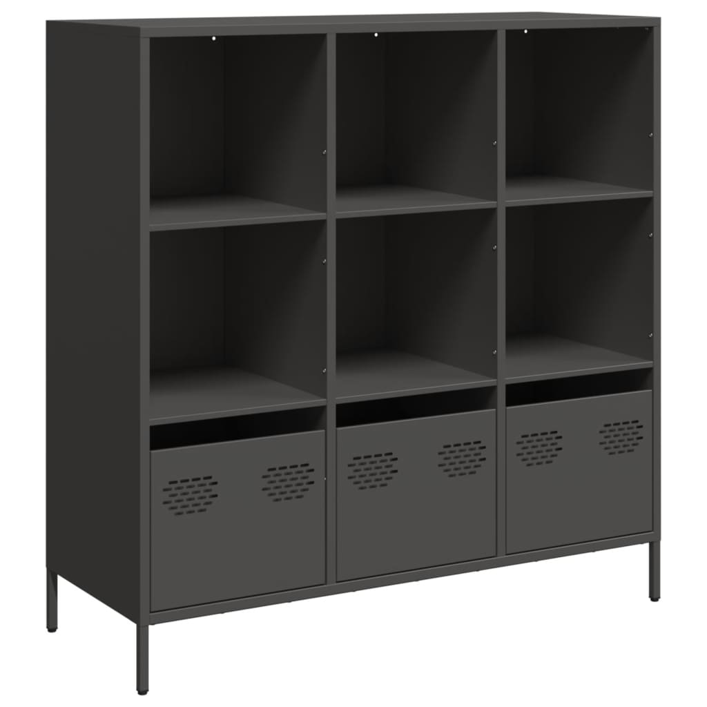 Armário alto - bufete - móvei de apoio 101,5x39x103,5 cm aço preto pt2329