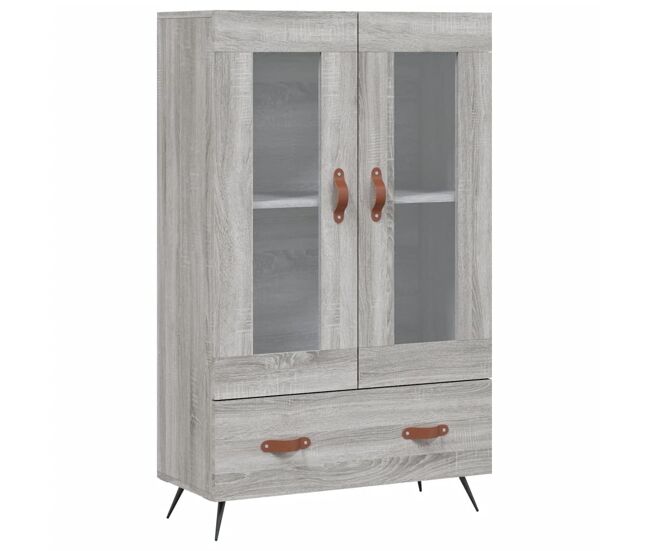 Armário alto - bufete - móvel de apoio derivados de madeira 69,5x31x115cm cinza sonoma pt1308