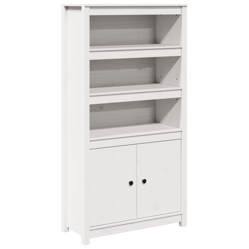Armário alto - bufete - móvel de apoio 80x35x154 cm madeira de pinho maciça branco pt1502