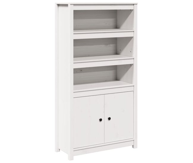 Armário alto - bufete - móvel de apoio 80x35x154 cm madeira de pinho maciça branco pt1502