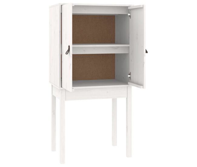 Armário alto - bufete - móvel de apoio 60x40x120 cm madeira de pinho maciça branco pt1501