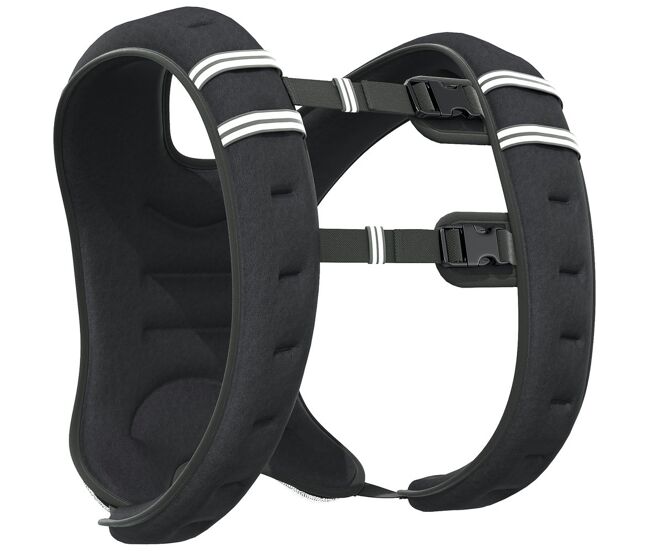 Homcom colete com peso de 5 kg colete de treino transpirável com 2 alças ajustáveis e bandas reflectoras para treino de força corrida preto