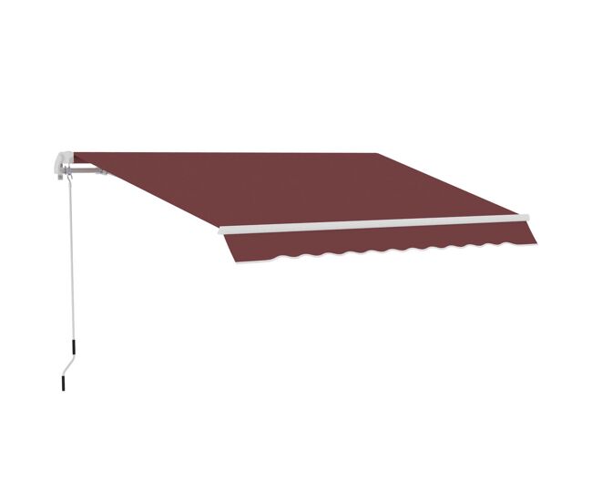 Outsunny toldo manual retrátil 350x250 cm toldo exterior para terraço com ângulo ajustável manivela estrutura de alumínio e proteção uv30+ para jardim