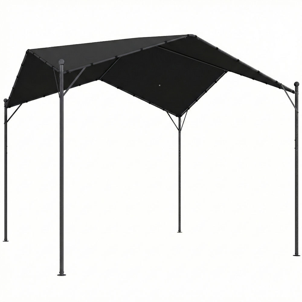 Outsunny pérgola de jardim 3x3 m pérgola de exterior com cobertura inclinada proteção upf30+ e estrutura em metal galvanizado ideal para exterior