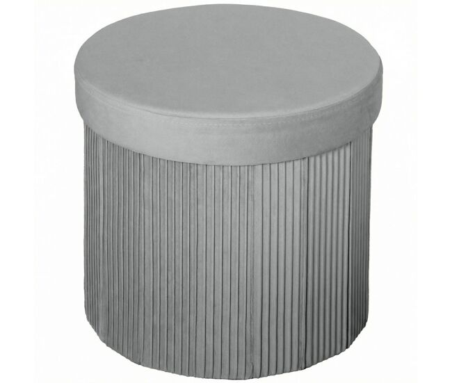 Homcom puff de arrumação banco de arrumação dobrável 35 l 38x38x38 cm estofado em veludo baú de arrumação redondo suporta 120 kg banqueta para sala de