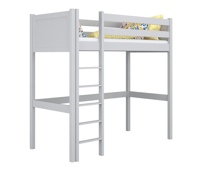 Cama alta de madeira n06 gris