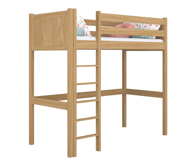 Cama mezzanine de carvalho n06 carvalho natural