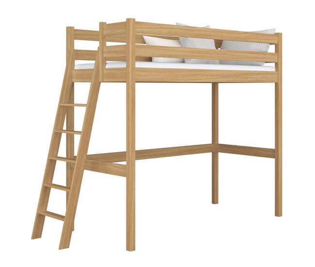 Cama mezzanine de carvalho n02 carvalho natural