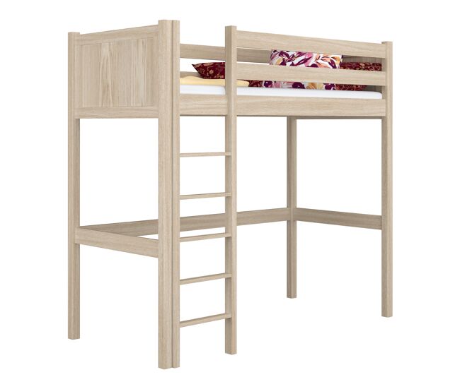 Cama mezzanine de carvalho n06 carvalho branqueado