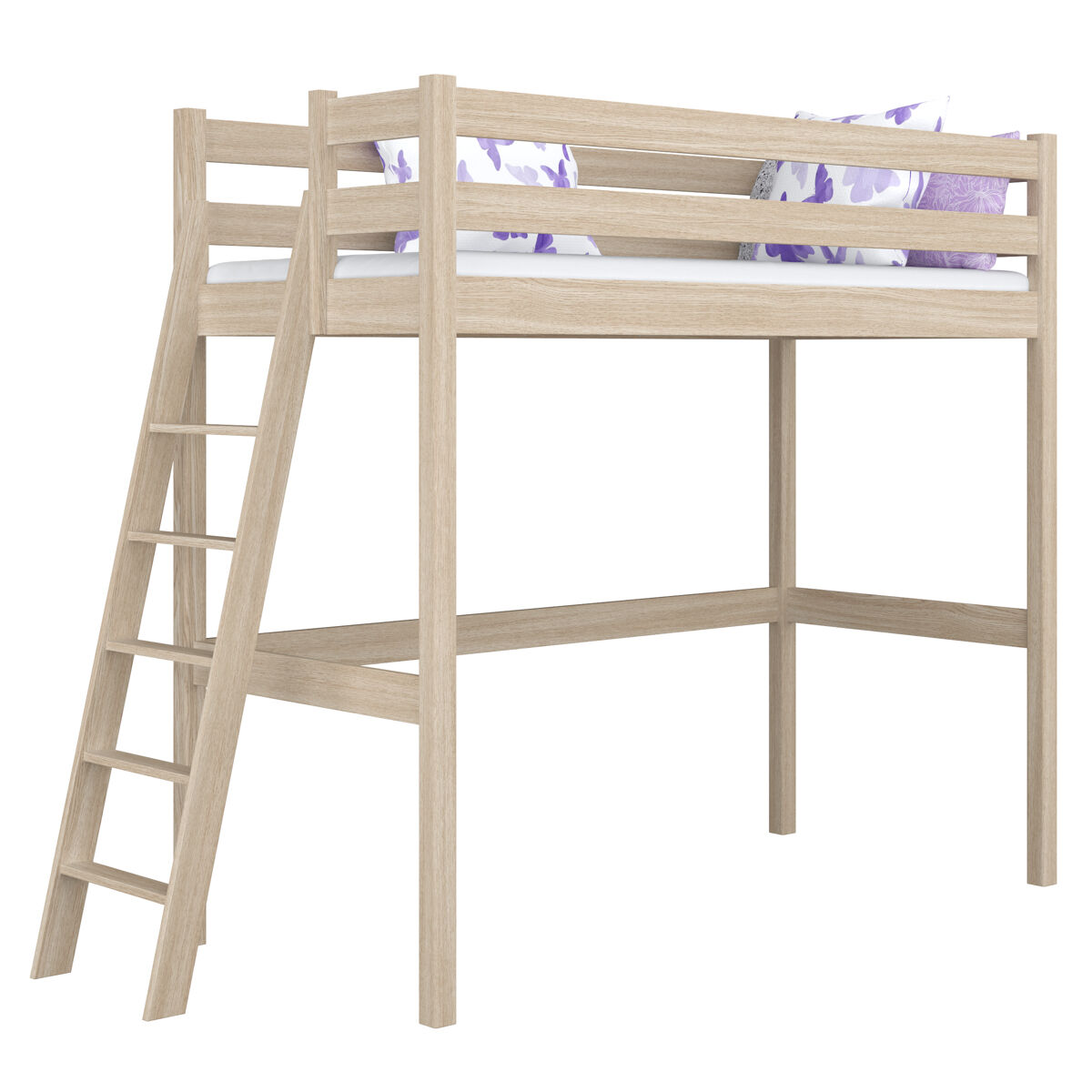 Cama mezzanine de carvalho n02 carvalho branqueado