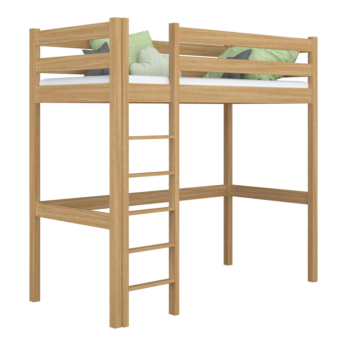 Cama mezzanine de carvalho n05 carvalho natural