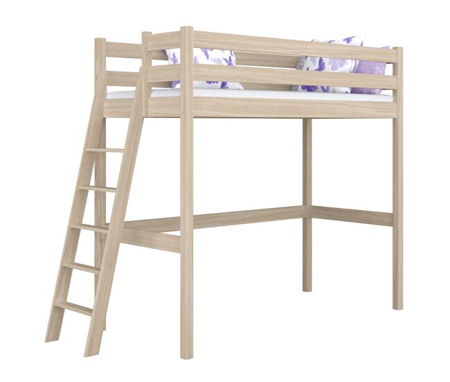 Cama mezzanine de carvalho n02 carvalho branqueado