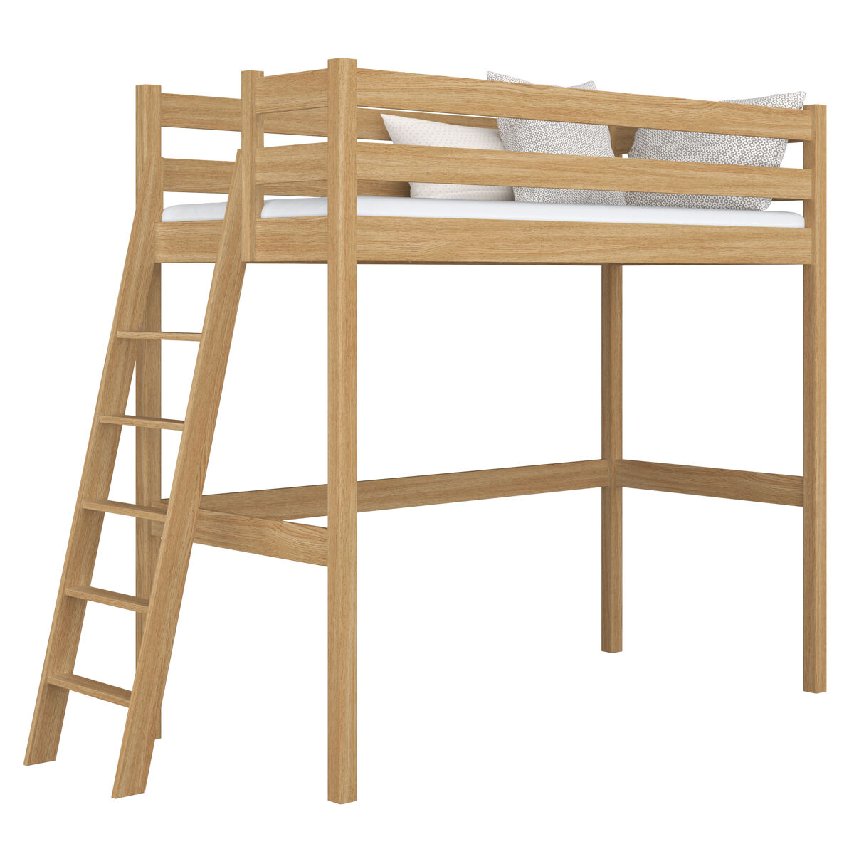 Cama mezzanine de carvalho N02 100x200