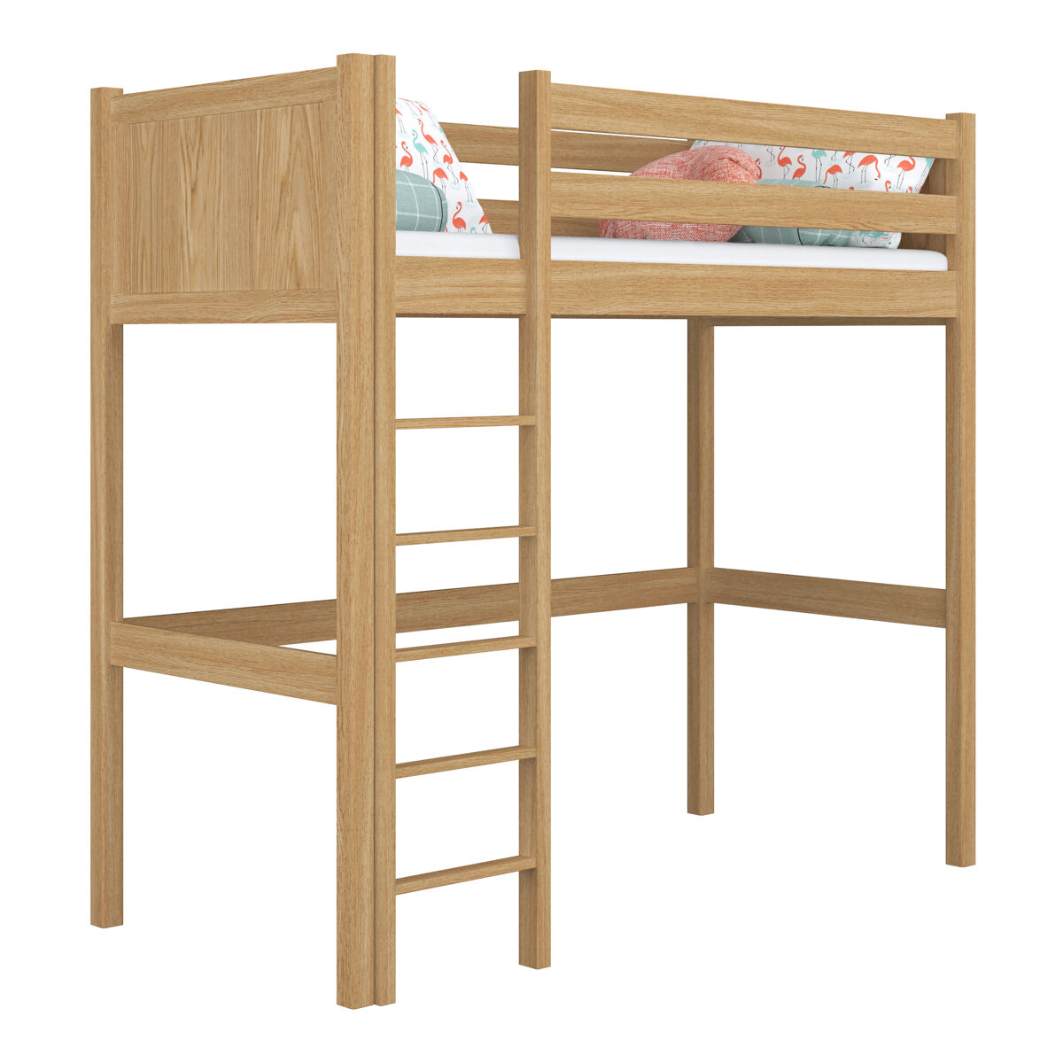 Cama mezzanine de carvalho N06 80x180